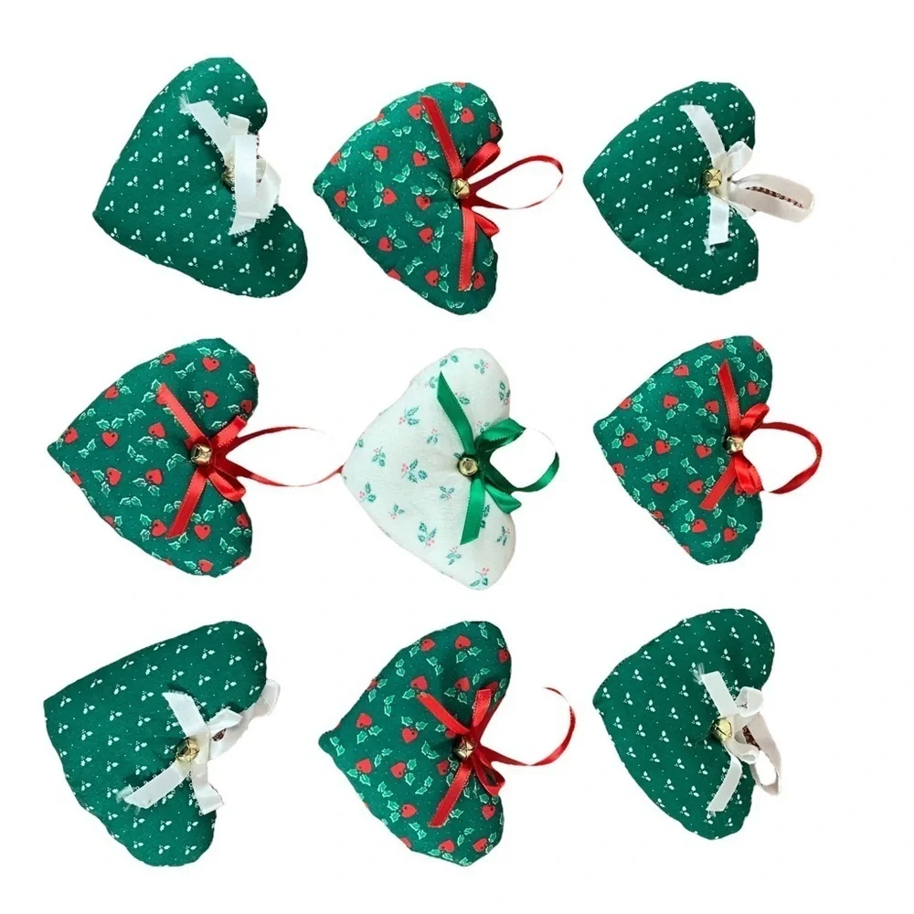 Vintage 90s Handmade Christmas Holiday Love Heart | Lot of - 16 ornaments